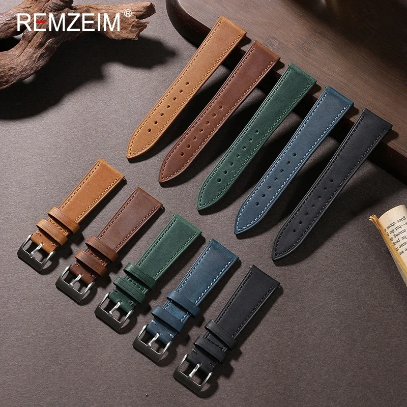 Canvas Strap Watch - Crazy Horse jam tangan kulit Retro