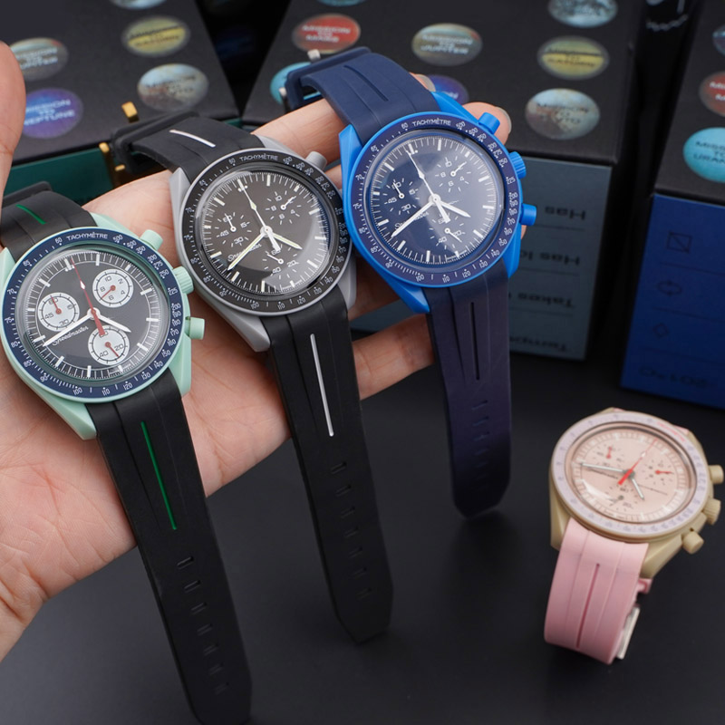Omega Watch Seamaster - Tali jam tangan karet untuk pria