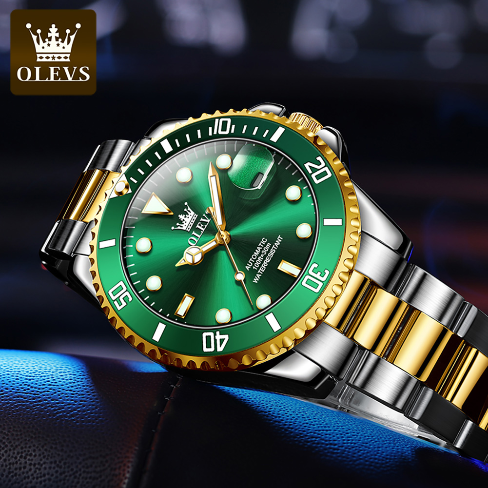OLEVS 6650 Jam Tangan Mekanik  - Rolex Watch Submariner ulasan dan harga