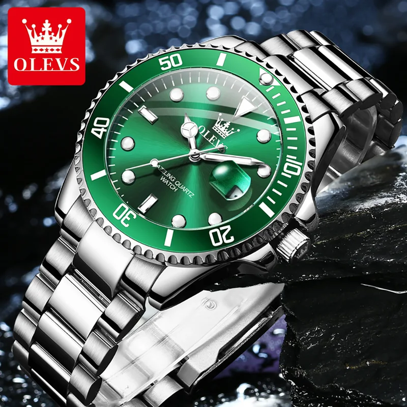 OLEVS Jam Tangan Kuarsa Asli u - Rolex Watch Submariner ulasan dan harga
