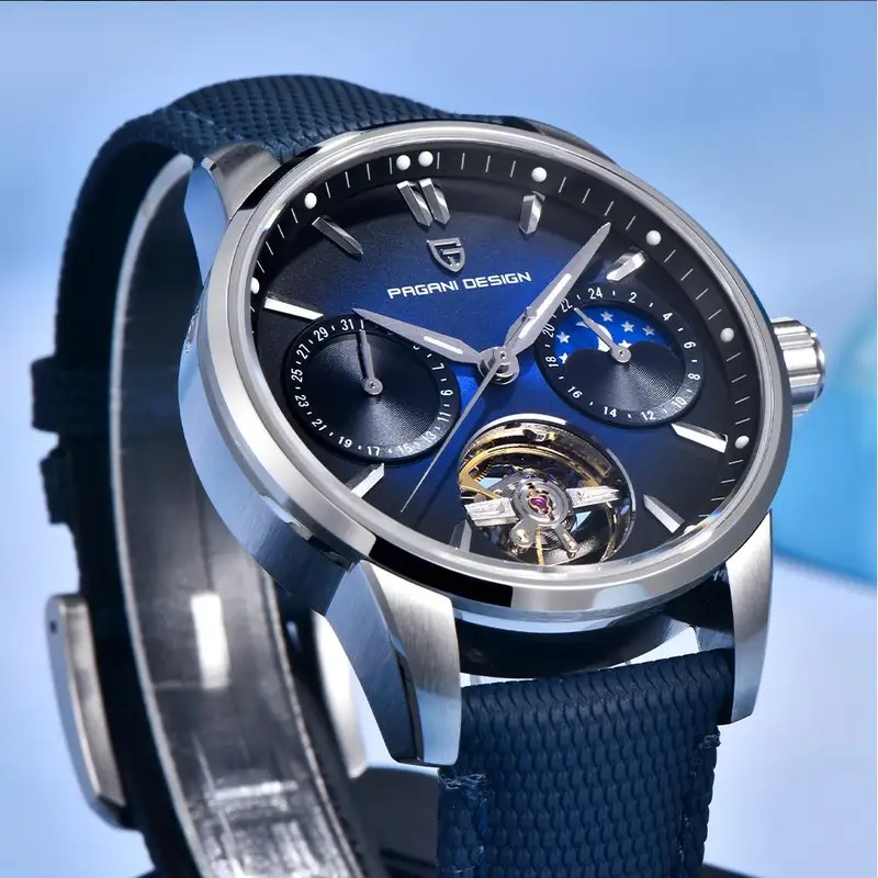 Jam Tangan Otomatis Pria Mewah - Canvas Strap Watch ulasan dan harga